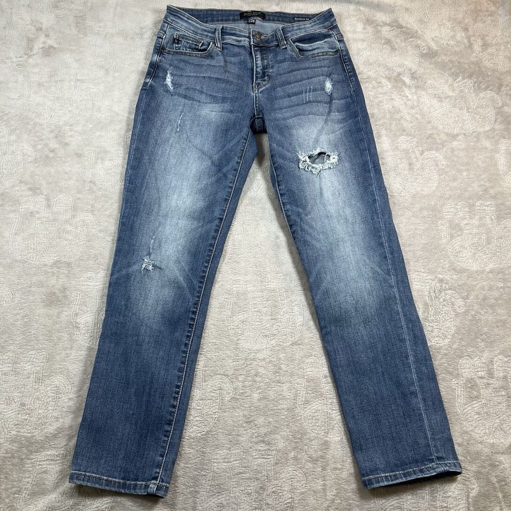Judy Blue Boyfriend Fit Distressed Blue Women Relax Jeans Sz 7/28